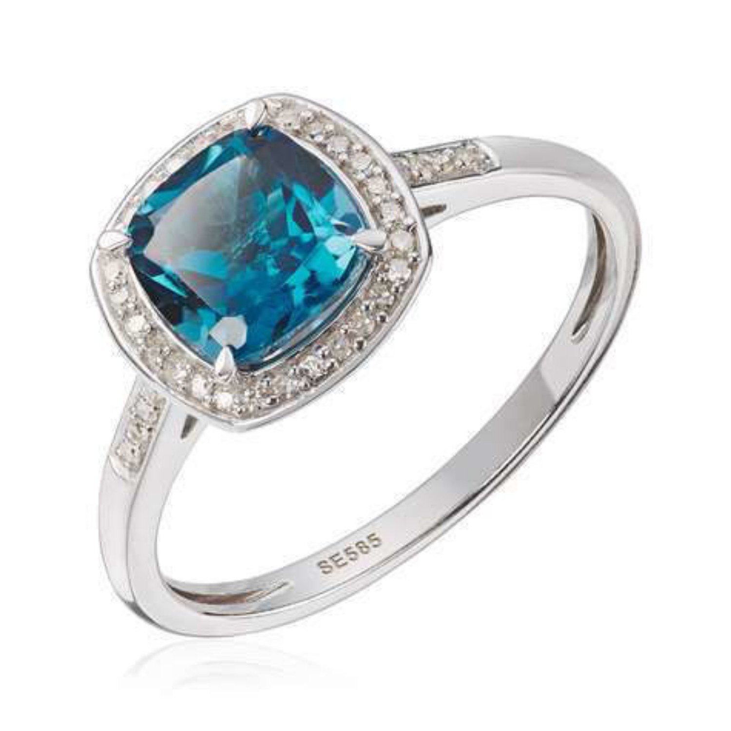 Ring i hvitt gull med Topaz London 0,10ct WSI - 57297