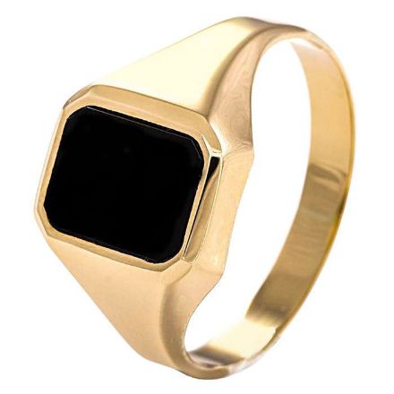 Signetring til herre i gult gull med Onyx - 56774 Signetring til herre i gult gull med Onyx - 56774