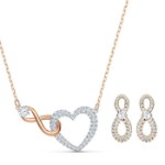 Swarovski smykkesett Infinity Heart, gull - 5521040