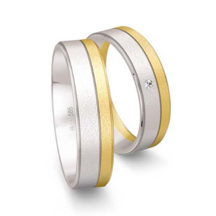 Gifteringer i hvitt og gult gull 14 kt, 5.5 mm. Smart line - 4807065 Gifteringer i hvitt og gult gull 14 kt, 5.5 mm. Smart line - 4807065