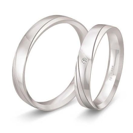 Gifteringer i hvitt gull 14 kt, 4 mm. BASIC SLIM - 48042050 Gifteringer i hvitt gull 14 kt, 4 mm. BASIC SLIM - 48042050