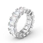 Swarovski Vittore wide ring White, Rhodium plated  - 5562129