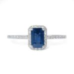 Diamantring i gull med safir-5347901