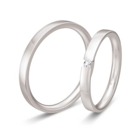 Gifteringer i hvitt gull 14 kt, 2.5 mm. BASIC LIGHT - 48057311 Gifteringer i hvitt gull 14 kt, 2.5 mm. BASIC LIGHT - 48057311