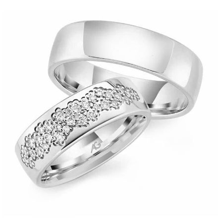 Gifteringer i hvitt gull 14 kt, 6.5 mm. GERSTNER -428972 Gifteringer i hvitt gull 14 kt, 6.5 mm. GERSTNER -428972