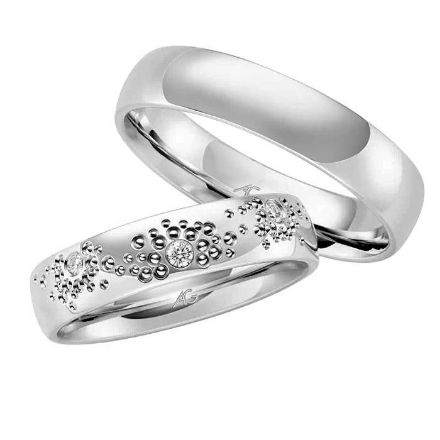 Gifteringer i hvitt gull 14 kt, 5 mm. GERSTNER - 431114 Gifteringer i hvitt gull 14 kt, 5 mm. GERSTNER - 431114