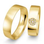 Gifteringer fra Breuning gult gull 14 kt, diam. 0.065 ct, 6 mm. Joy 2 - 4804529