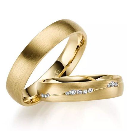 Gifteringer i gult gull 14 kt, 4.5 mm. GERSTNER - 431282 Gifteringer i gult gull 14 kt, 4.5 mm. GERSTNER - 431282