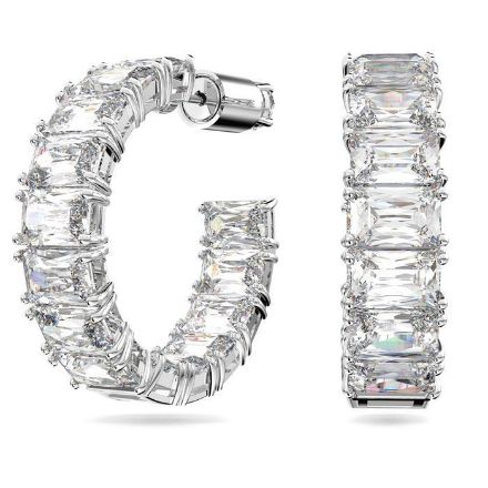Swarovski øredobber Millenia hoop Octagon cut, rhodium  plated - 5612673 Swarovski øredobber Millenia hoop Octagon cut, rhodium  plated - 5612673
