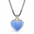 Smykke Lys blått hjerte i sølv, til barn - 11702