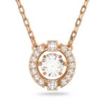 Swarovski Sparkling Dance Round Necklace, White, Rose-gold tone plated - 5272364