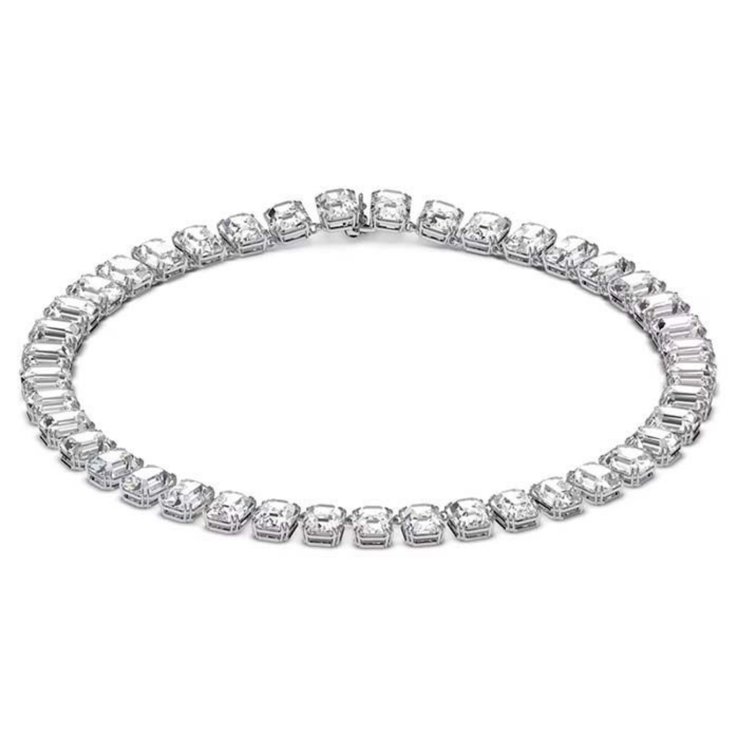 Swarovski smykke Millenia necklace Octagon cut crystals, White, Rhodium plated - 5614929