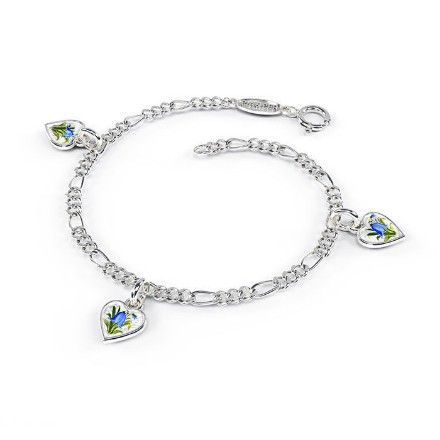 Armbånd Blåklokke hjerter i sølv  - 220520 Armbånd Blåklokke hjerter i sølv  - 220520