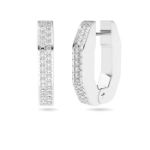 Swarovski øredobber Dextera hoop Octagon, pavé, small, hvitt - 5618307