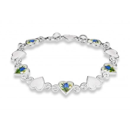 Armbånd Blåklokker hvite hjerter i sølv Armbånd Blåklokker hvite hjerter i sølv