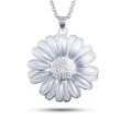 Smykke i sølv Margeritt, hvit glassemalje. AMORIN - 830303
