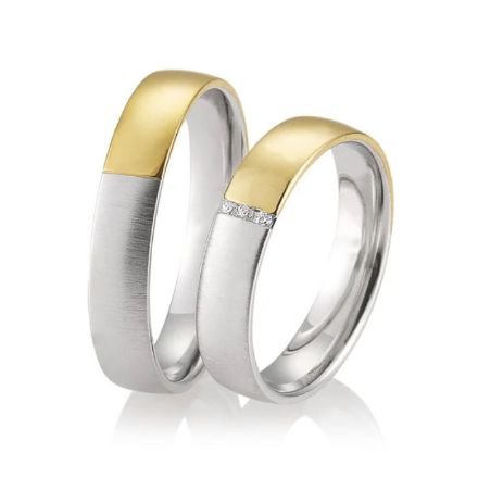 Gifteringer i gult & hvitt gull 14 kt, 4.5 mm. LOOP - 4830037 Gifteringer i gult & hvitt gull 14 kt, 4.5 mm. LOOP - 4830037
