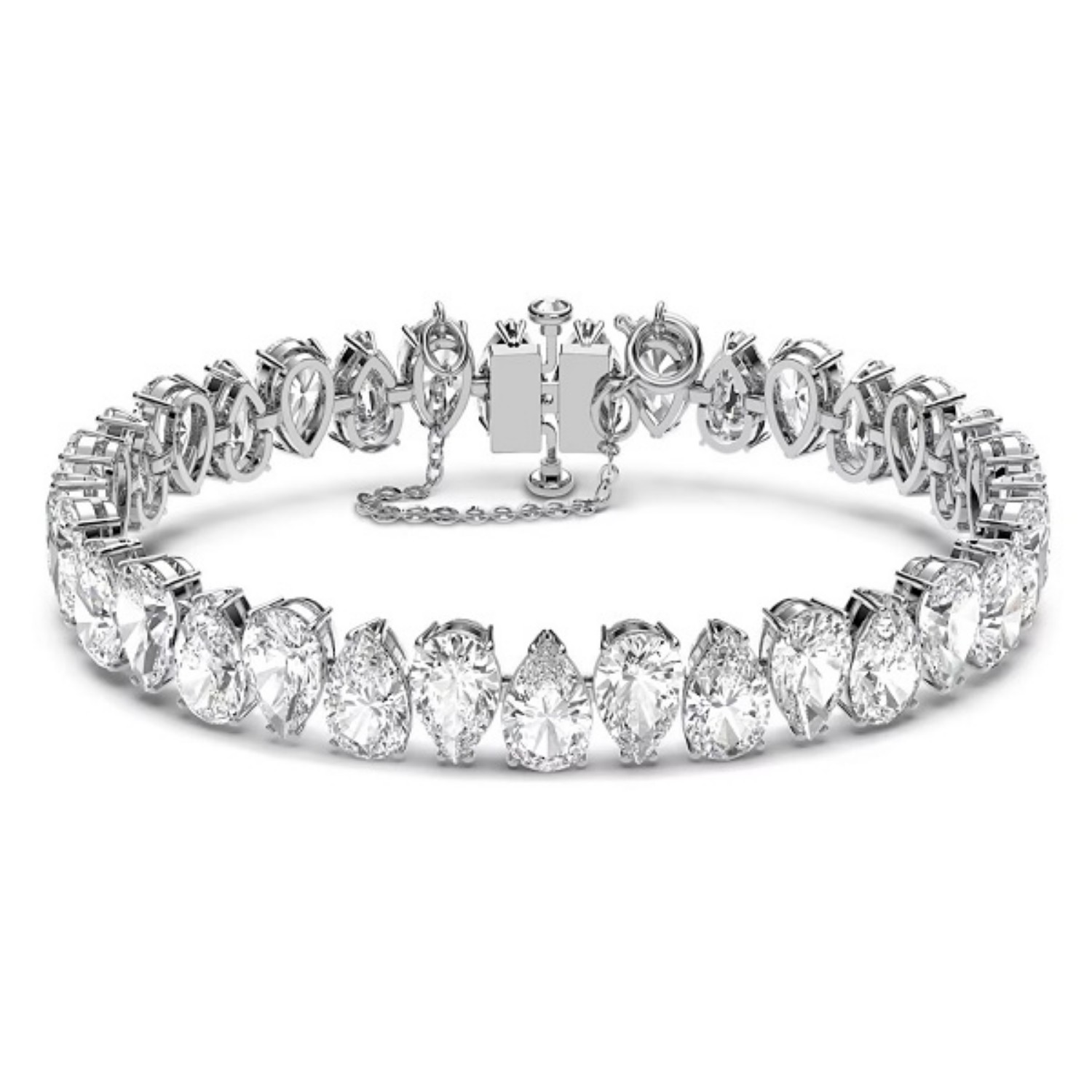 Swarovski armbånd Millenia bracelet Pear cut, White, Rhodium plated - 5598350