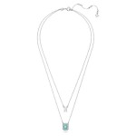 Swarovski smykke Millenia layered necklace Octagon cut, Blue, Rhodium plated - 5640557