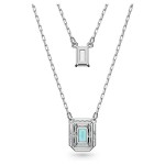 Swarovski smykke Millenia layered necklace Octagon cut, Blue, Rhodium plated - 5640557