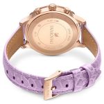 Swarovski klokke Octea Lux Chrono watch Leather strap, Purple, Rose gold-tone finish - 5632263