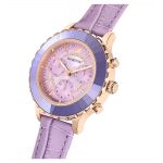 Swarovski klokke Octea Lux Chrono watch Leather strap, Purple, Rose gold-tone finish - 5632263