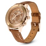 Swarovski klokke Octea Lux Chrono watch Leather strap, Brown, Gold-tone finish - 5632260