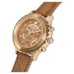 Swarovski klokke Octea Lux Chrono watch Leather strap, Brown, Gold-tone finish - 5632260