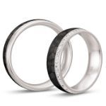 Gifteringer med carbon, diam. 0.303 ct, 6 mm. Carbon - 4806501