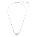 Swarovski collier Gema pendant Mixed cuts, Flower, White, Rhodium plated - 5644683