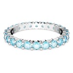 Swarovski Matrix ring Round cut, Blue, Rhodium plated -  5658669