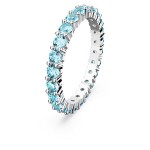 Swarovski Matrix ring Round cut, Blue, Rhodium plated -  5658669