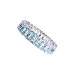 Swarovski Matrix ring Baguette cut, Blue, hvitt