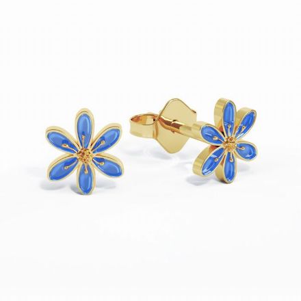 Ørepynt i forgylt sølv blå primula. LIV - 710412 Ørepynt i forgylt sølv blå primula. LIV - 710412