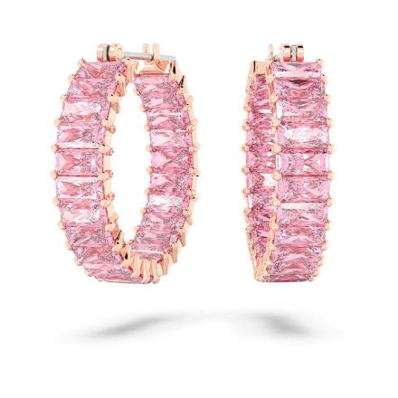 Swarovski øredobber Matrix hoop Baguette cut, pink, gult - 5657726 Swarovski øredobber Matrix hoop Baguette cut, pink, gult - 5657726