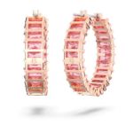 Swarovski øredobber Matrix hoop Baguette cut, pink, gult - 5657726