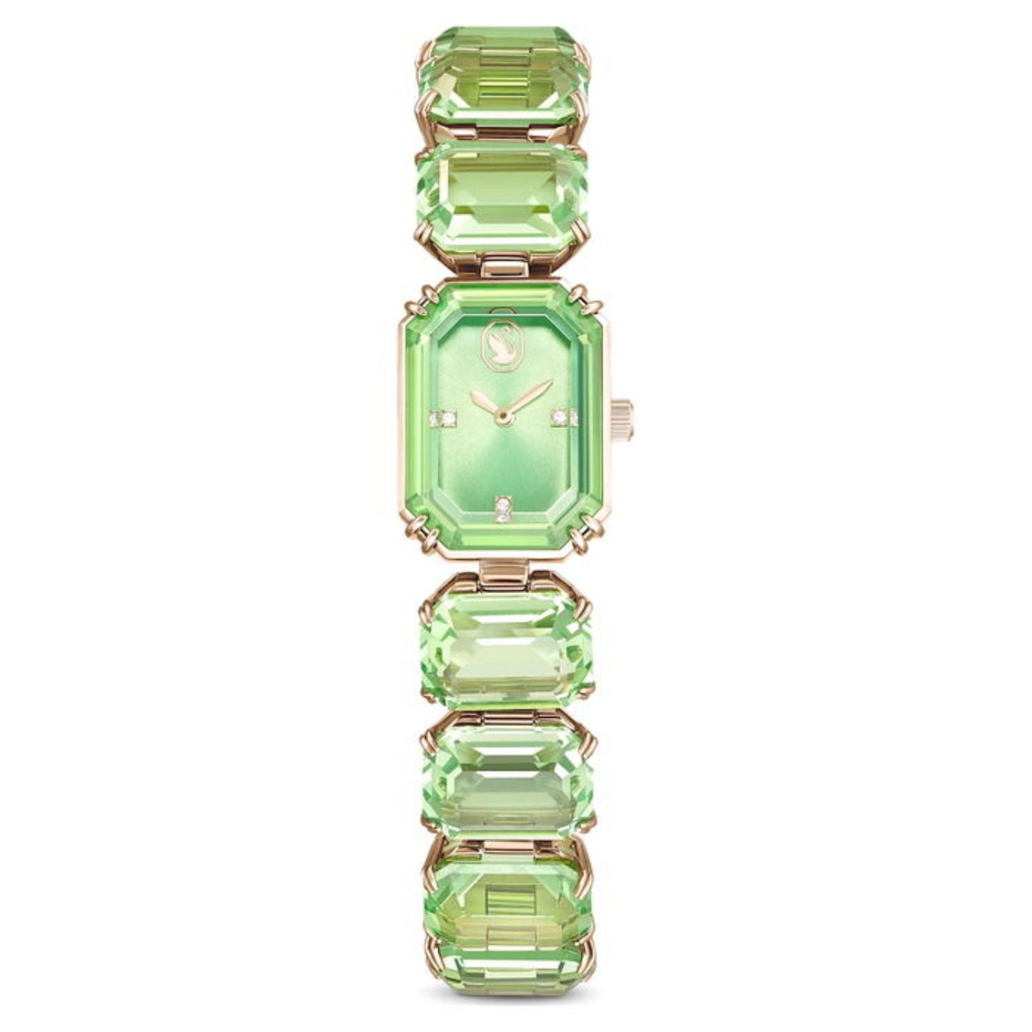 Swarovski klokke Octagon cut bracelet, green, gult - 5630834