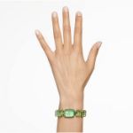 Swarovski klokke Octagon cut bracelet, green, gult - 5630834