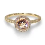 Diamantring i gult gull med 0,15 ct W-Si og morganite - bur573211