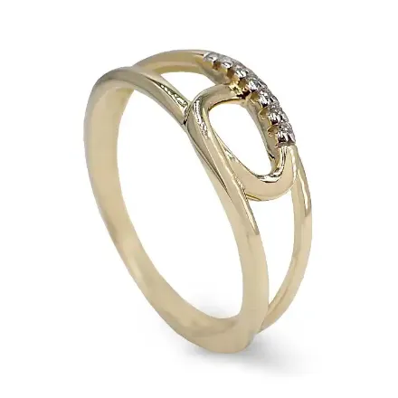 Diamantring i 14kt gult gull med 0,025 ct W-Si - 537829 Diamantring i 14kt gult gull med 0,025 ct W-Si - 537829