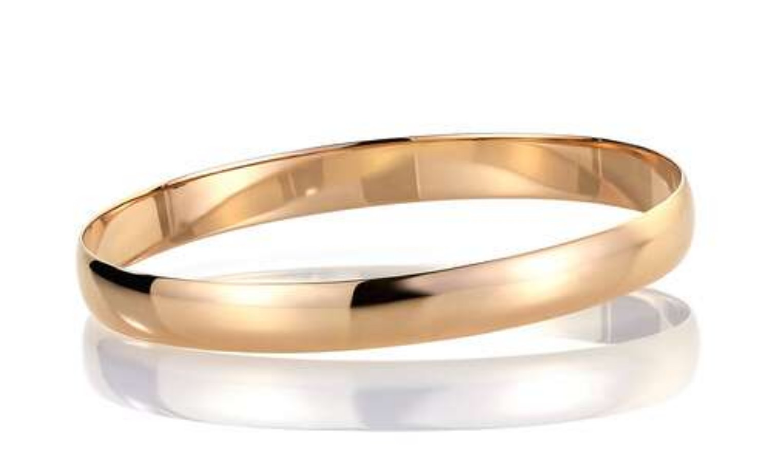 Armbånd gull. Classic armring buet profil, gult gull 14 kt, 8 mm - 01GU8065 