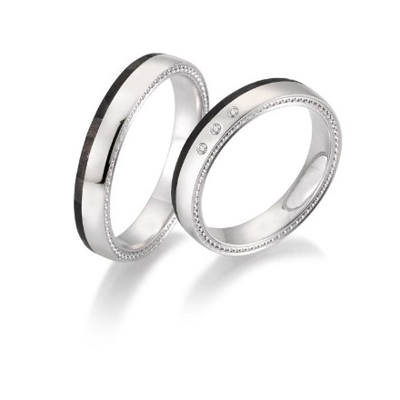 Gifteringer med carbon, diam. 0.030 ct, 4 mm. Carbon - 4806509 Gifteringer med carbon, diam. 0.030 ct, 4 mm. Carbon - 4806509