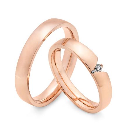 Gifteringer i nøttefarget gull 18 kt, 4 mm. PRINZESSIN - 4806675 Gifteringer i nøttefarget gull 18 kt, 4 mm. PRINZESSIN - 4806675