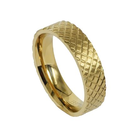 Herrering i forgylt stål, Plex - 368039 Herrering i forgylt stål, Plex - 368039