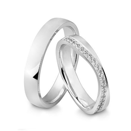 Gifteringer i hvitt gull 14 kt, 4 mm. TRUST - 4806627 Gifteringer i hvitt gull 14 kt, 4 mm. TRUST - 4806627