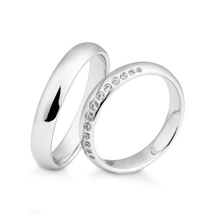 Gifteringer i hvitt gull 14 kt, 4 mm. TRUST - 4806625 Gifteringer i hvitt gull 14 kt, 4 mm. TRUST - 4806625