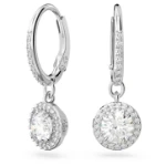 Swarovski øredobber Constella drop Round cut, Pavé, hvitt - 5636270