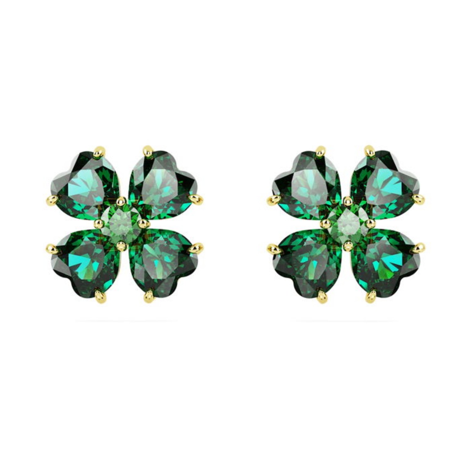 Swarovski øredobber Idyllia stud Clover, gult - 5666236