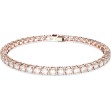 Swarovski armbånd Matrix Tennis, Rund kutt, rose - 5657661