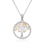 Smykke Livets tre i sølv forgylt - 3009342